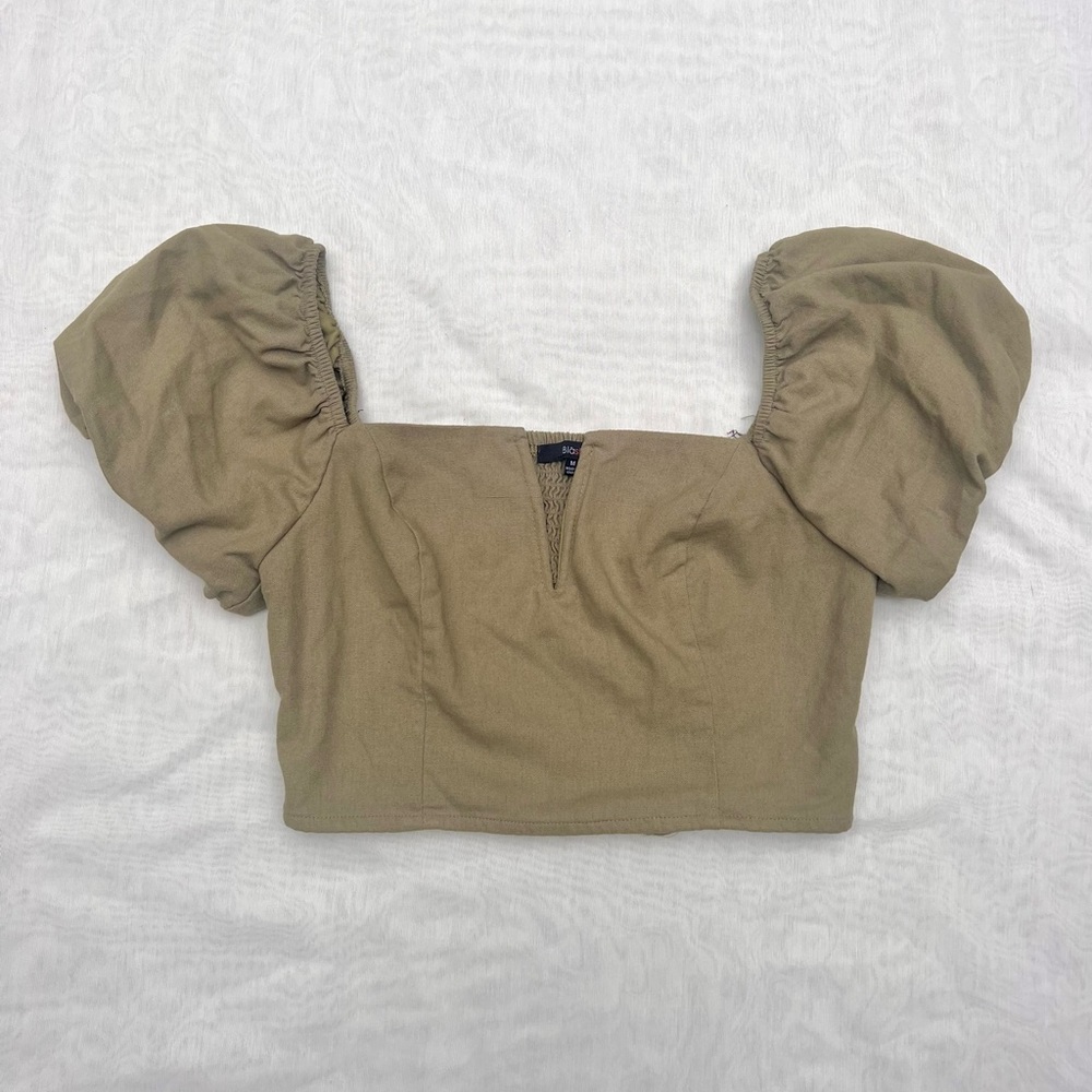 Cropped Puff Sleeve Blouse